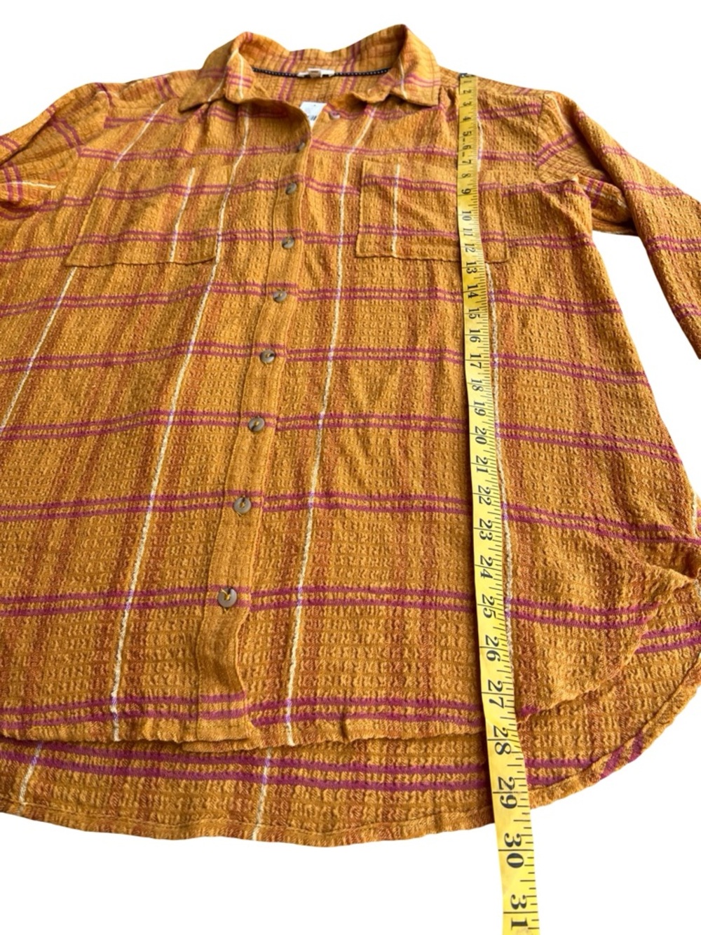 NWT $98 Anthropologie Pilcro Plaid Button-Up Boho Top Shirt Sz L Western Indie - Picture 5 of 8